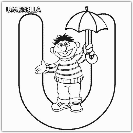 coloriage 1 rue sesame alphabet u